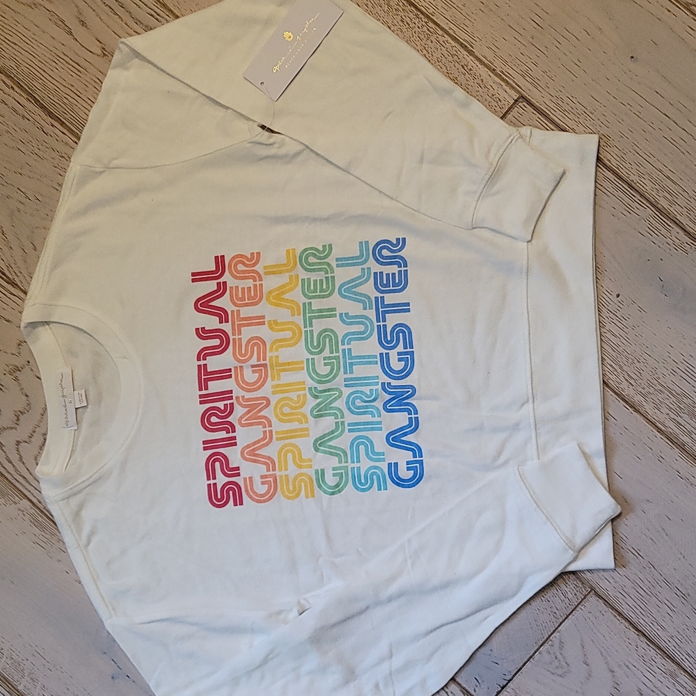 Spiritual Gangster Savasana rainbow logos crew neck soft sweater Sweatshirt S - Picture 2 of 6